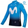 Completo Maglia ML + Pantaloncino con bretelle ML 2019 Movistar Team Winter Invernale N001